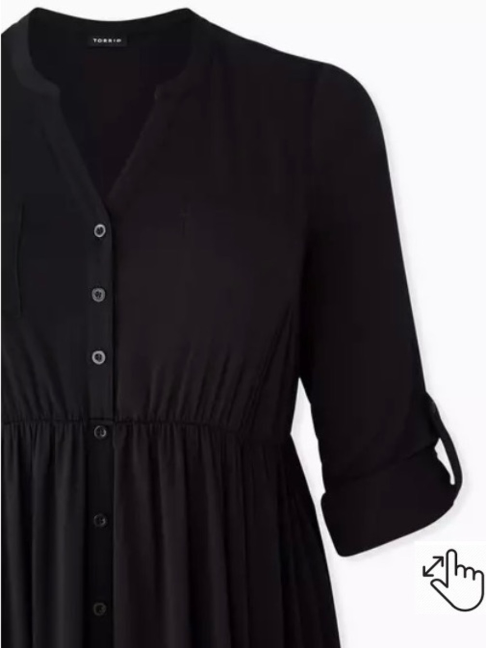NWT Torrid Midi Challis Shirt Dress - Picture 3 of 4
